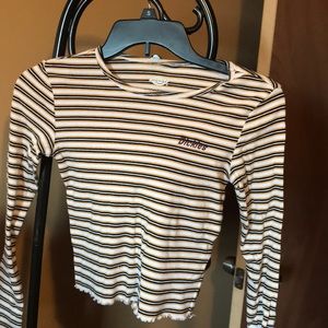 Dickies stripe crop top long sleeve